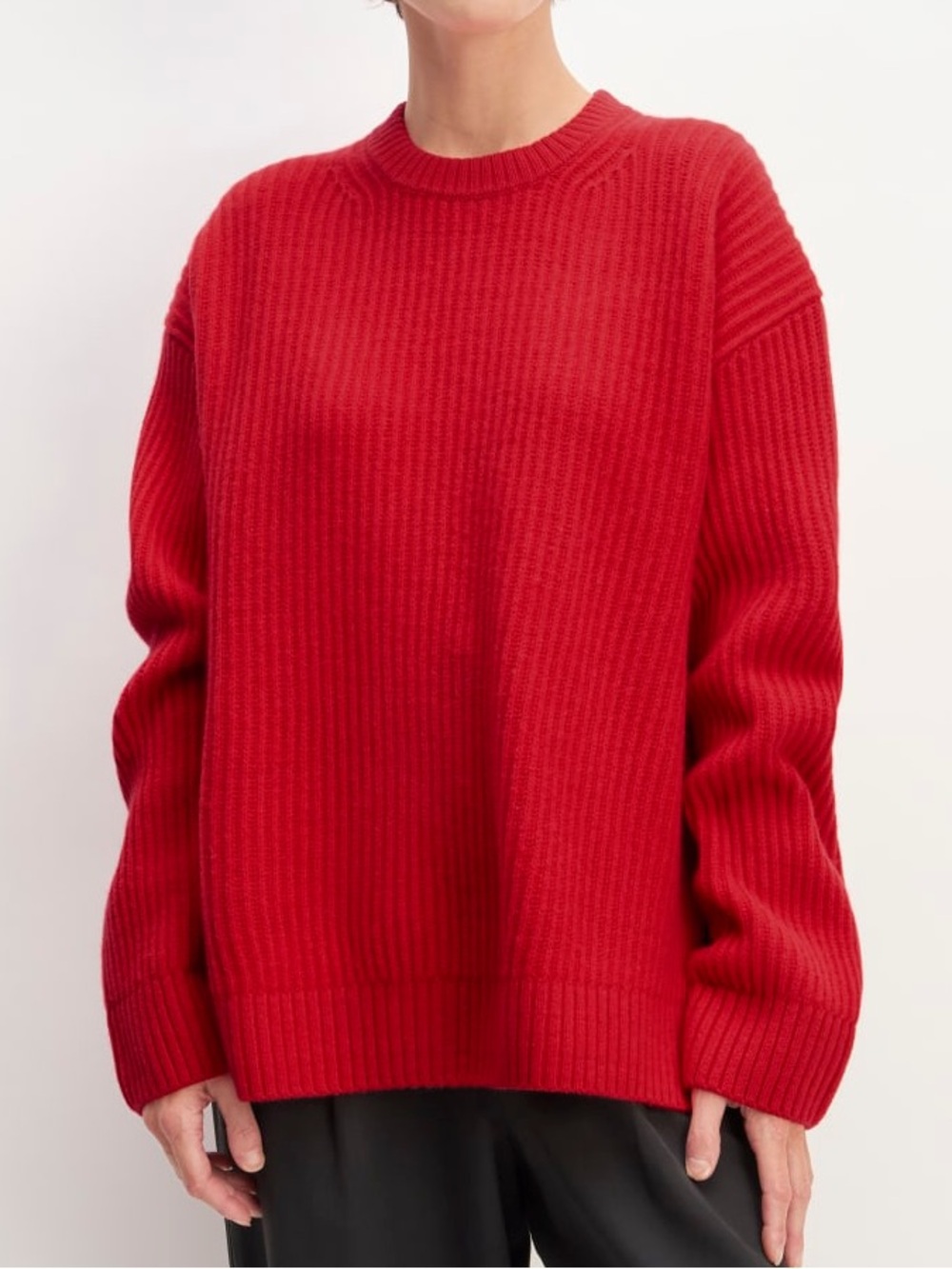 Everlane Oversized Crew 100% Wool Sweater Red Size Small